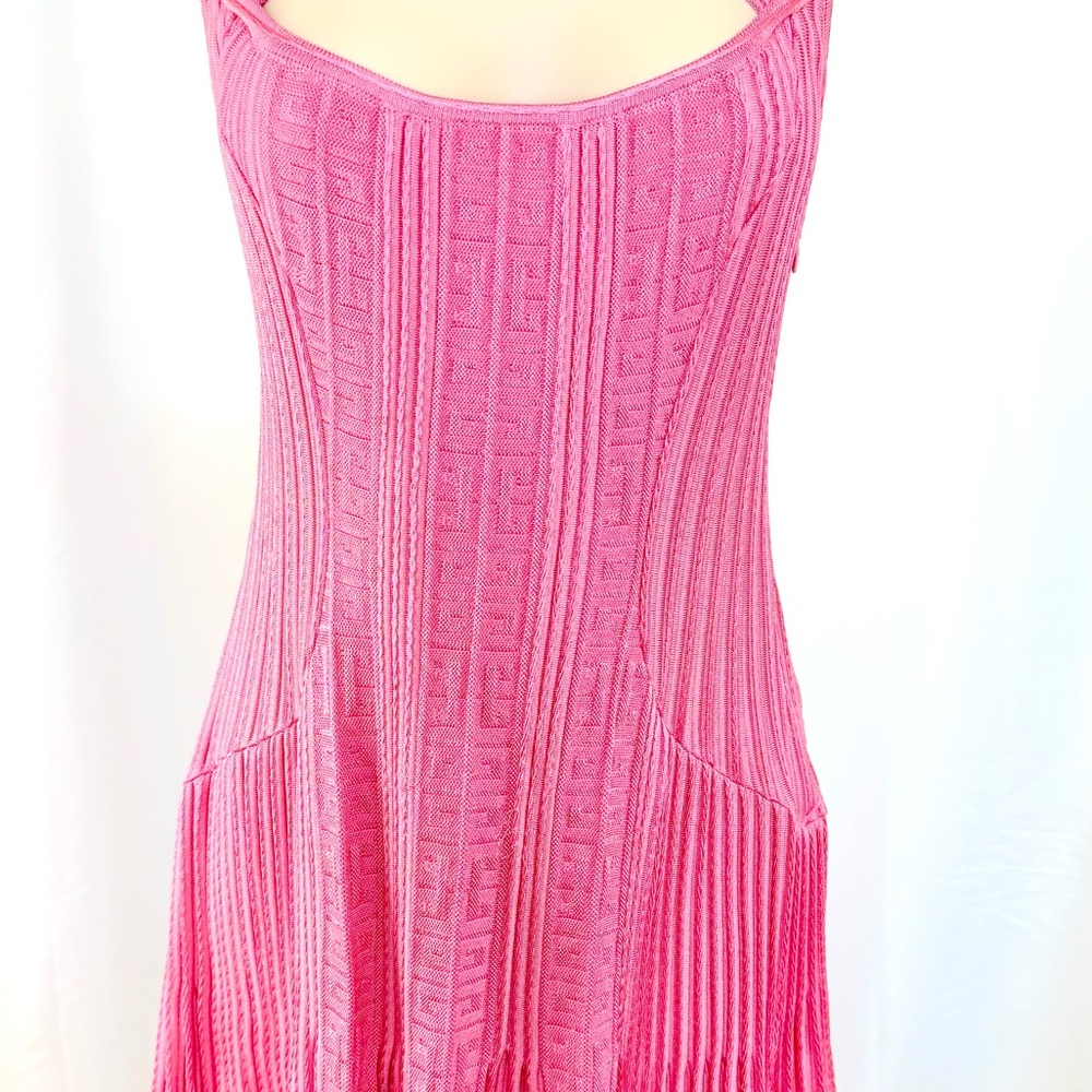 Givenchy 4G Cut Out Mini Dress in Pink Ribbed Knit - Picture 7 of 11
